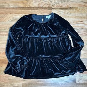 EUC CREWCUTS J.CREW Size 8 Velvet Black Tiered Shirt
